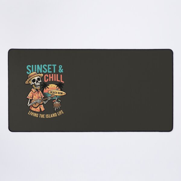 Item preview, Sunset & Chill Living the Island Life - Ukulele Skeleton designed and sold by AwesomeBeyondLimits.