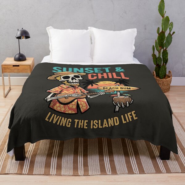 Item preview, Sunset & Chill Living the Island Life - Ukulele Skeleton designed and sold by AwesomeBeyondLimits.