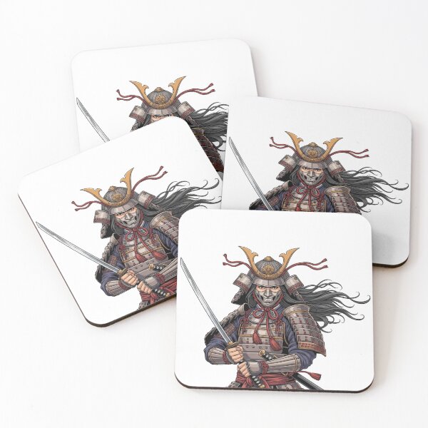 Item preview, Fierce Samurai Warrior with Sword – Traditional Japanese Armor Illustration designed and sold by Mohsin0.