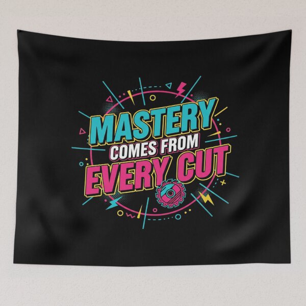 Item preview, Woodworking Mastery Colorful Typography designed and sold by Ink-Fusions.