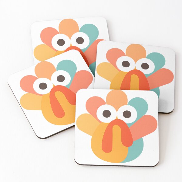 Item preview, Cute Geometric Turkey Face – Minimal Flat Thanksgiving Design designed and sold by Selina2020.