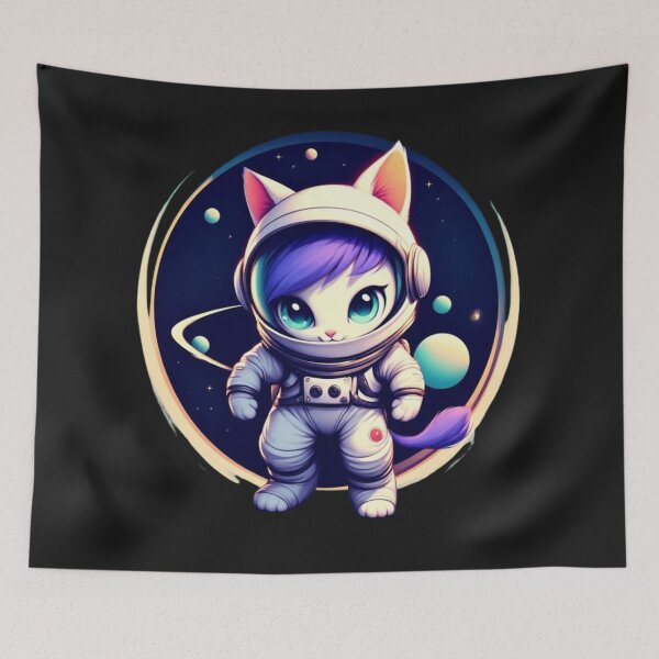 Item preview, Castronaut – Cute Retro-Style Space Cat Astronaut Logo Illustration designed and sold by SweetRossel.