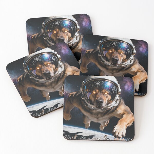 Item preview, Fierce Space Dog – Realistic Astronaut Dog Floating in Space designed and sold by ArtWearStudio12.