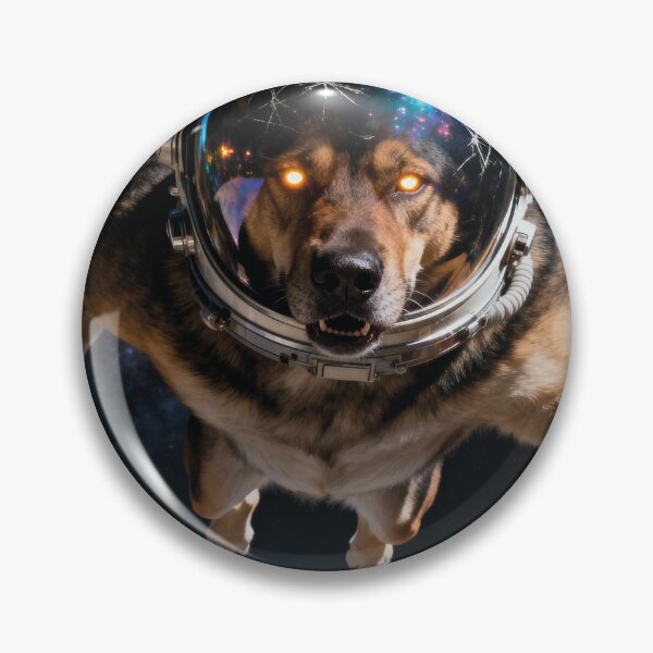 Item preview, Fierce Space Dog – Realistic Astronaut Dog Floating in Space designed and sold by ArtWearStudio12.