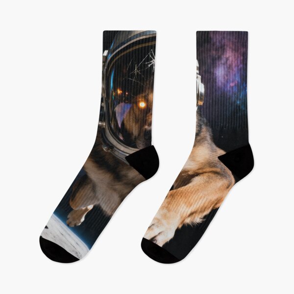 Item preview, Fierce Space Dog – Realistic Astronaut Dog Floating in Space designed and sold by ArtWearStudio12.