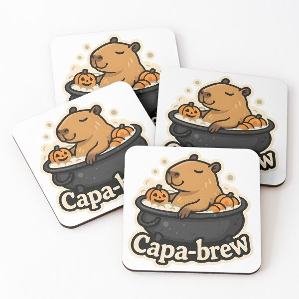 Item preview, Capa-brew! - Cute Capybara Halloween Cauldron Bath designed and sold by Cheerioza.