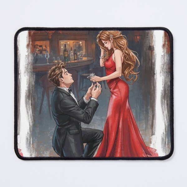 Item preview, Girl in Red and men in black is proposing her - Valentine Special - Couple Romantic moments designed and sold by RSDigitalPrintDesign.
