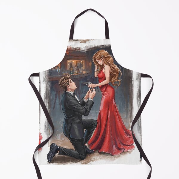 Item preview, Girl in Red and men in black is proposing her - Valentine Special - Couple Romantic moments designed and sold by RSDigitalPrintDesign.