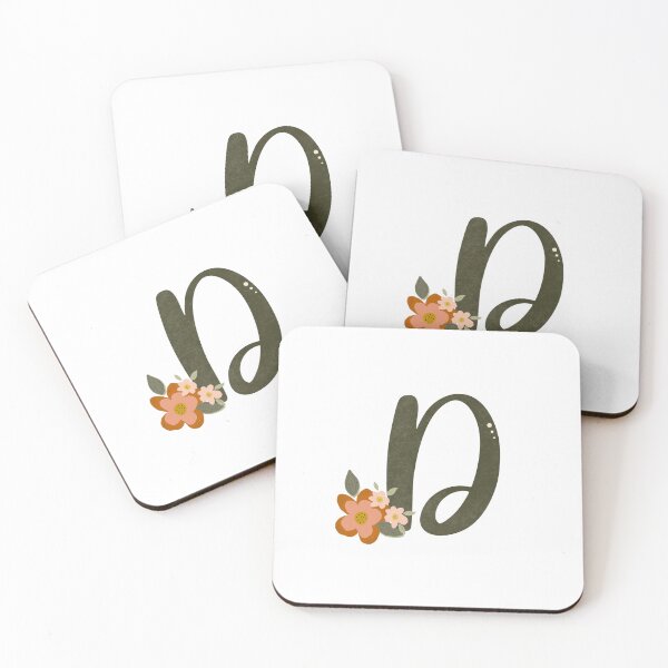 Item preview, Vintage Floral Initial D designed and sold by Willow & Grace Designs.
