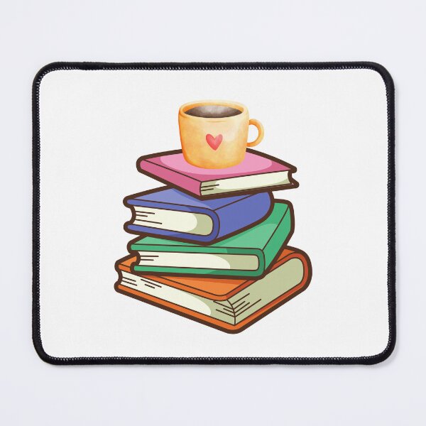 Item preview, Colorful book stack with coffee designed and sold by SunnyGrove Designs.