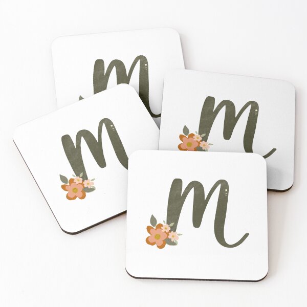 Item preview, Vintage Floral Initial M designed and sold by Willow & Grace Designs.
