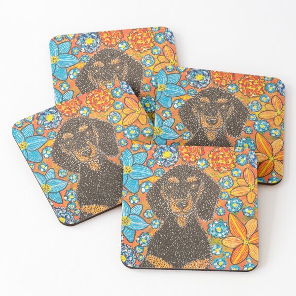 Item preview, DACHHUND IN FLOWERS designed and sold by Rebekah Gavra.
