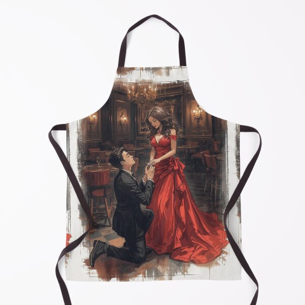 Item preview, Girl in Red and men in black is proposing her - Valentine Special - Couple Romantic moments designed and sold by RSDigitalPrintDesign.