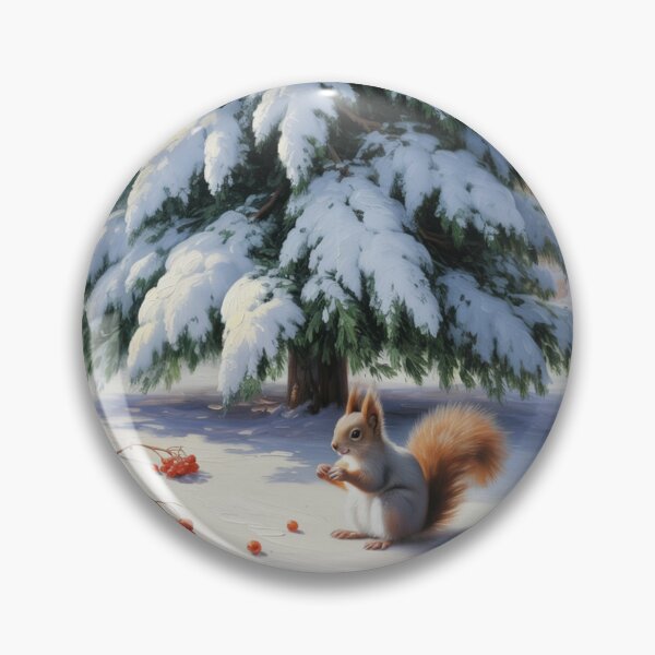 Item preview, A squirrel collects rowan berries,oil paint. designed and sold by elegantpaterns.