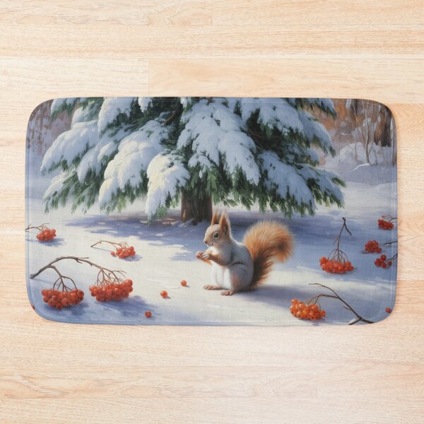 Item preview, A squirrel collects rowan berries,oil paint. designed and sold by elegantpaterns.