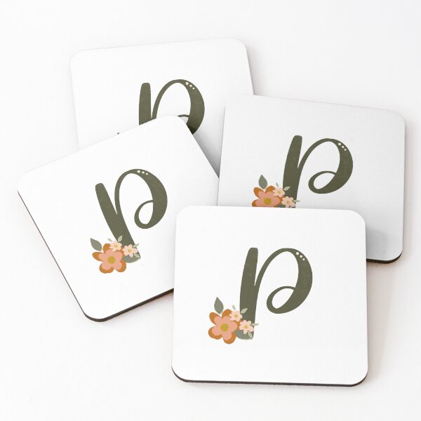 Item preview, Vintage Floral Initial P designed and sold by Willow & Grace Designs.
