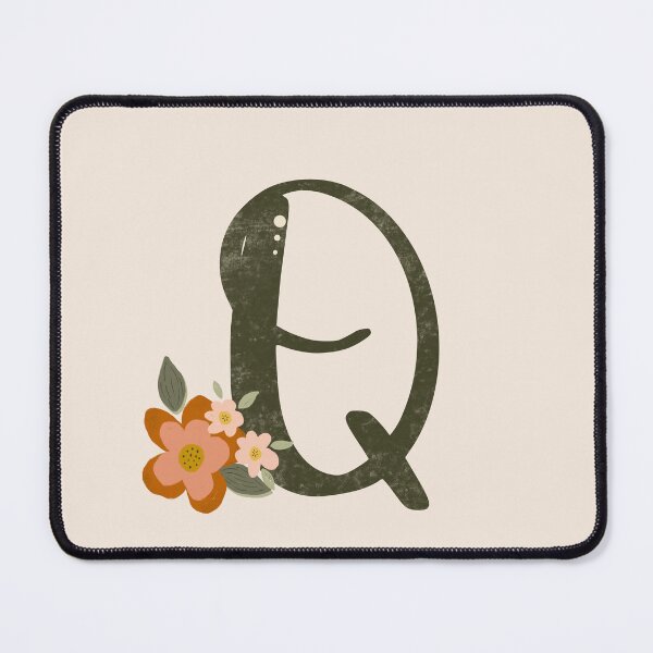 Item preview, Vintage Floral Initial Q designed and sold by Willow & Grace Designs.