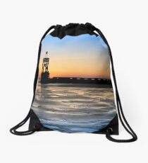 Seaside, Sunsets and Silhouettes Drawstring Bag