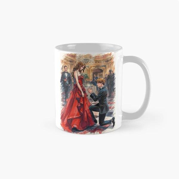 Item preview, Girl in Red and men in black is proposing her - Valentine Special - Couple Romantic moments designed and sold by RSDigitalPrintDesign.