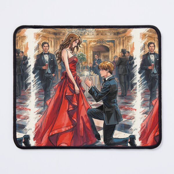 Item preview, Girl in Red and men in black is proposing her - Valentine Special - Couple Romantic moments designed and sold by RSDigitalPrintDesign.