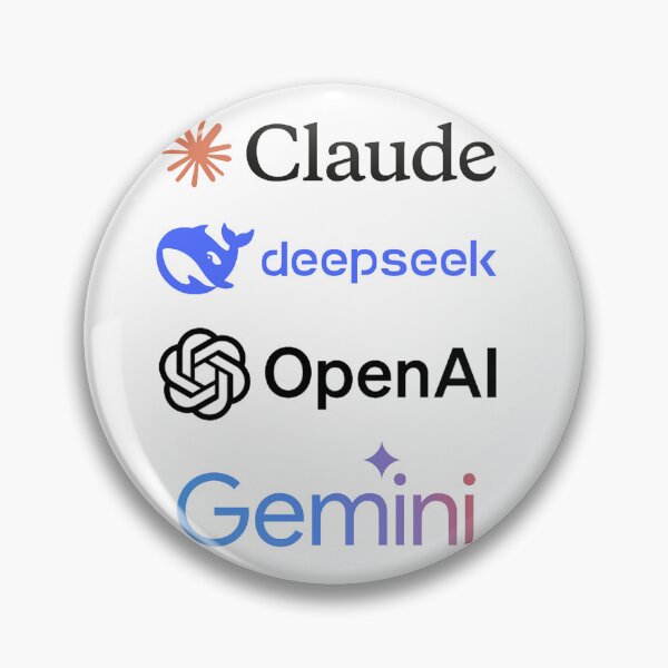 Item preview, popular AI chatbots sticker pack, claude,deepseek,chatgpt, gemini  designed and sold by SnapYourStyle.