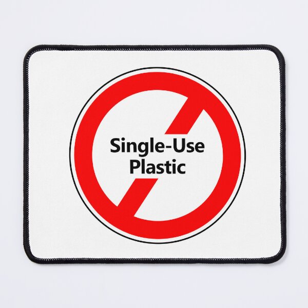 Item preview, Ban Single-Use Plastic Prohibition Sign - Environmental Activism Graphic designed and sold by denip.