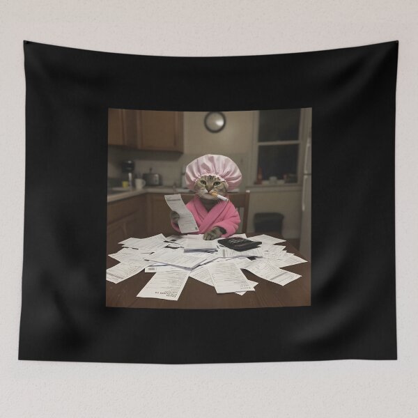Item preview, Funny Monthly Expenses Cat in Robe designed and sold by Pawrizzma POD.
