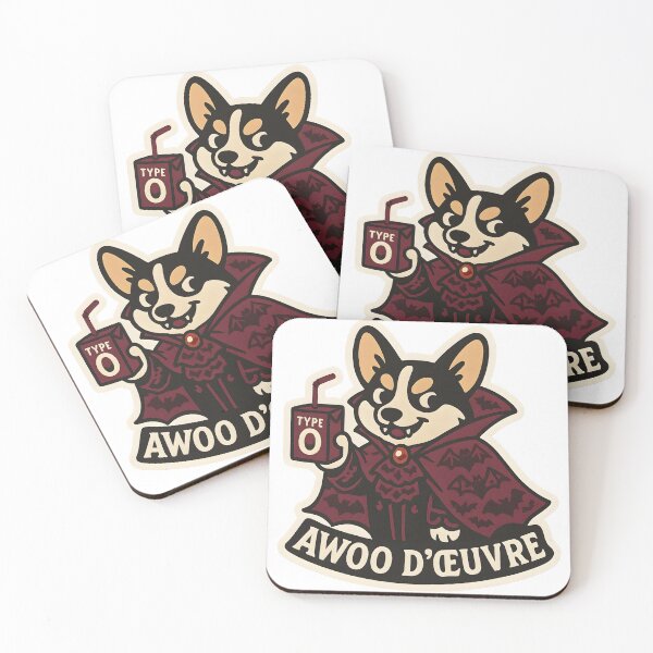Item preview, Awoo d'Oeuvre! Corgi Vampire Drinking Type O Juice designed and sold by Cheerioza.