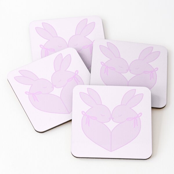 Item preview, Heart shaped lilac bunnies with bows designed and sold by Lemonshaaark.