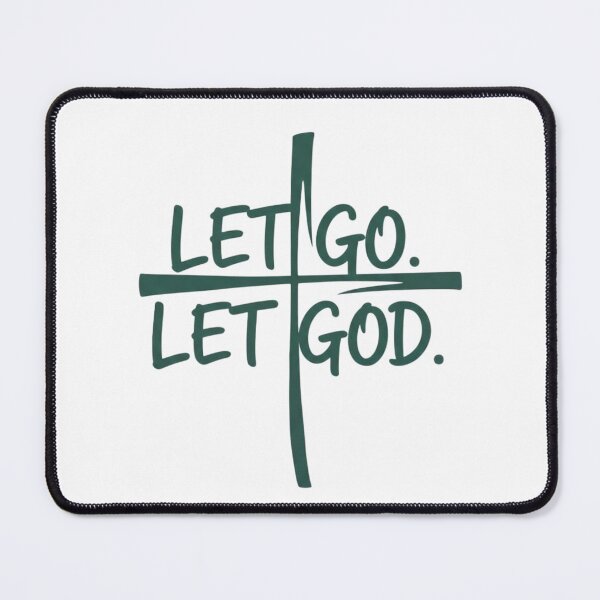 Item preview, Let Go Let God Cross Minimalist Christian Tee designed and sold by FitnWear.