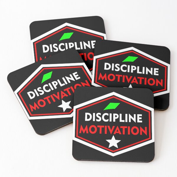 Item preview, Discipline Over Motivation - Red Hexagon Gym Art with Minimalist Quote designed and sold by WelSol.