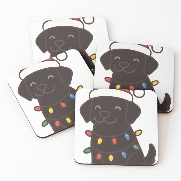 Item preview, Labrador wearing a Christmas hat and string of lights designed and sold by TheMysticCats.