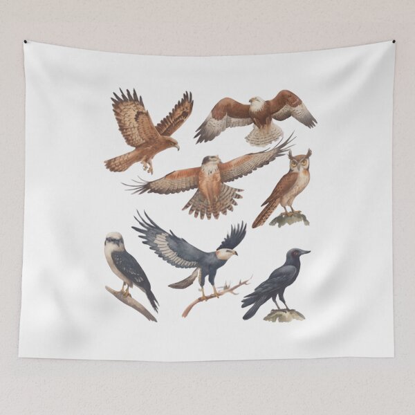 Item preview, Retro Birds Of Prey Field designed and sold by SnorkleSupply.