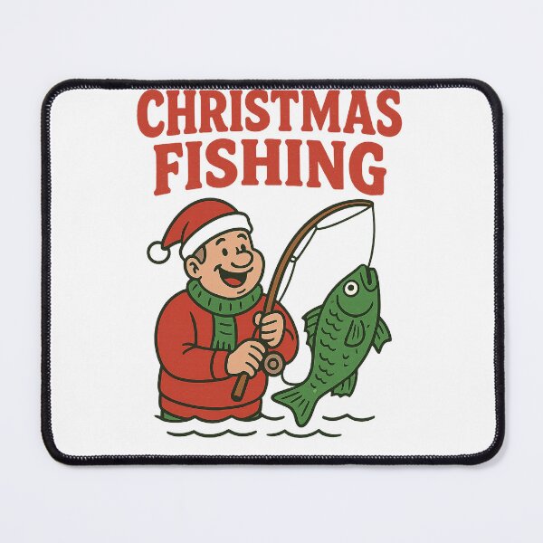 Item preview, Funny Christmas Fishing Joke – Holiday Humor T-Shirt Design designed and sold by MeixGraphics.