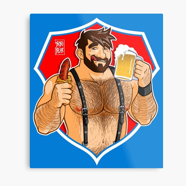 ADAM LIKES SAUSAGE AND BEER - RED BACKGROUND Metal Print