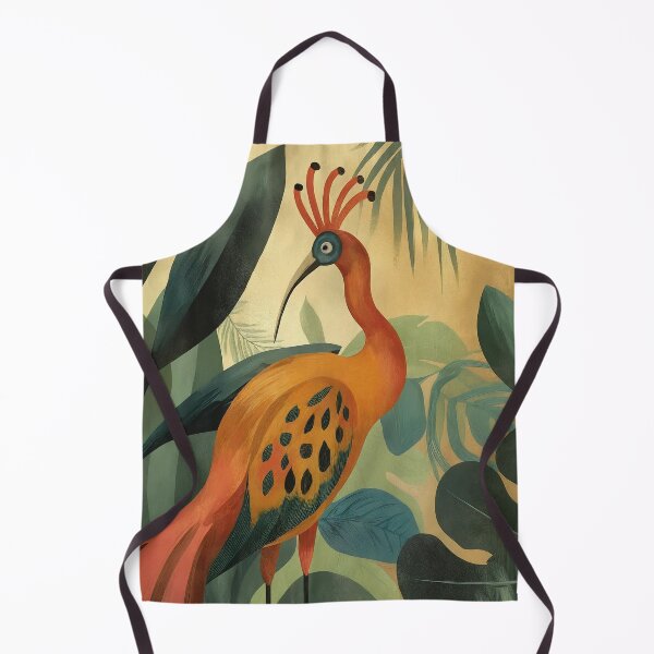 Item preview, Crowned Jungle Bird - Retro Mid-Century Tropical Art Print designed and sold by WabiSabiSjak.