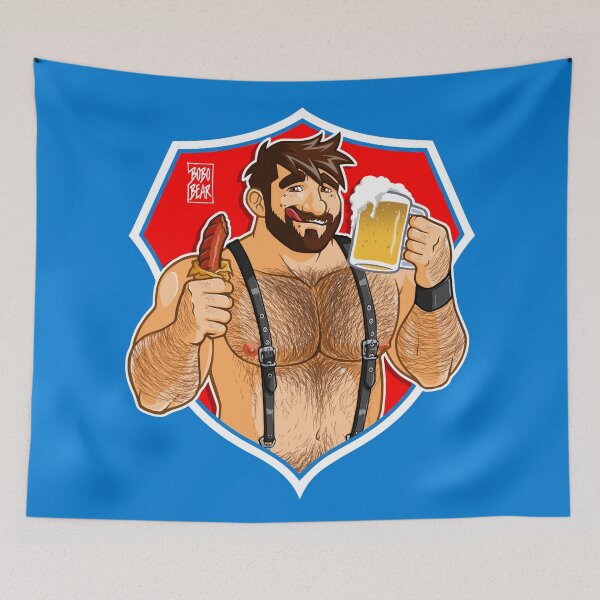 Item preview, ADAM LIKES SAUSAGE AND BEER - RED BACKGROUND designed and sold by bobobear.