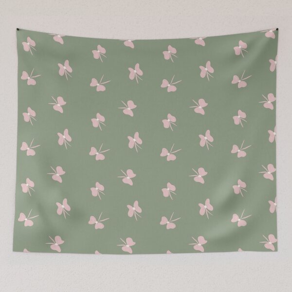 Item preview, Pink Chalk Bow on Sage Green | Cute Minimalist Aesthetic Design designed and sold by kpapiez.