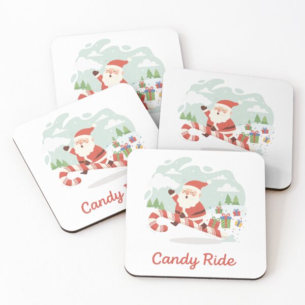 Item preview, Santa Riding Giant Candy Cane – Cute Whimsical “Candy Ride” Christmas  designed and sold by stylishdzign.