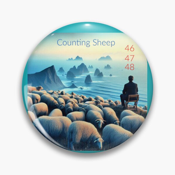 Item preview, Counting Sheep | Insomnia Art on a Misty Coastal Cliff designed and sold by daweave77.