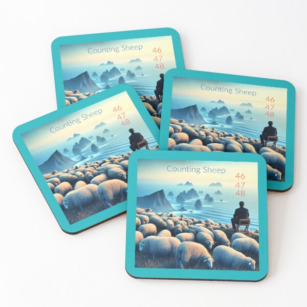 Item preview, Counting Sheep | Insomnia Art on a Misty Coastal Cliff designed and sold by daweave77.