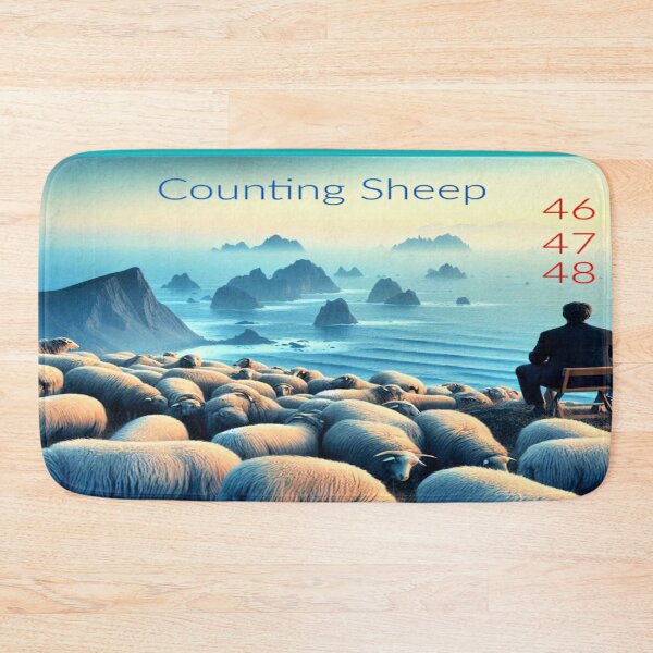 Item preview, Counting Sheep | Insomnia Art on a Misty Coastal Cliff designed and sold by daweave77.