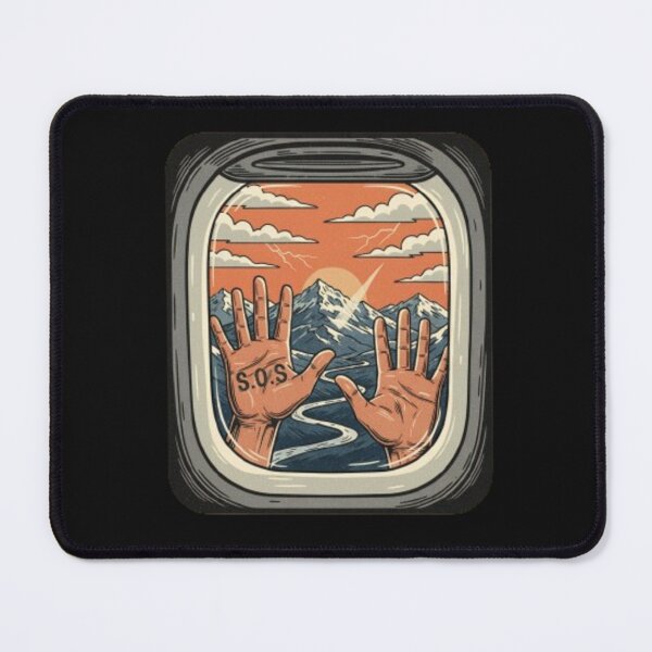 Item preview, SOS from the Sky | Plane Window Distress Art | Call for Help Illustration designed and sold by Ditstyle.