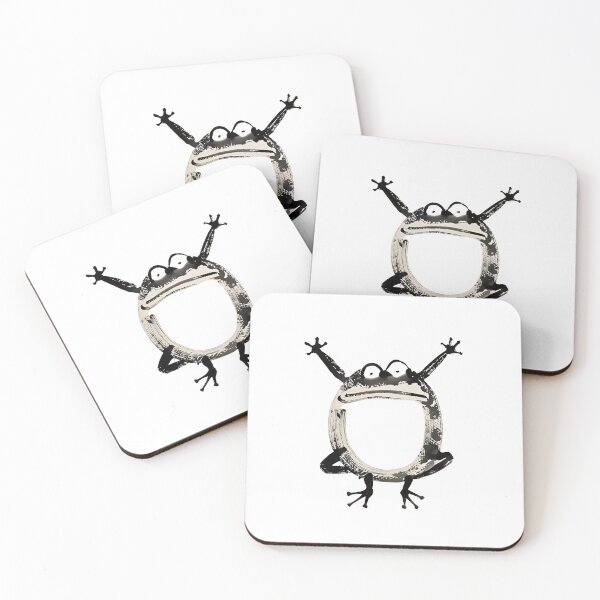Item preview, Abstract Black and White Frog — Minimalist Ink Brush Animal Art designed and sold by Colorful-Garden.