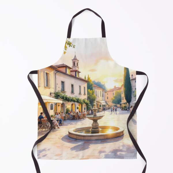 Item preview, A Provençal village square at dusk designed and sold by jefboutique6150.