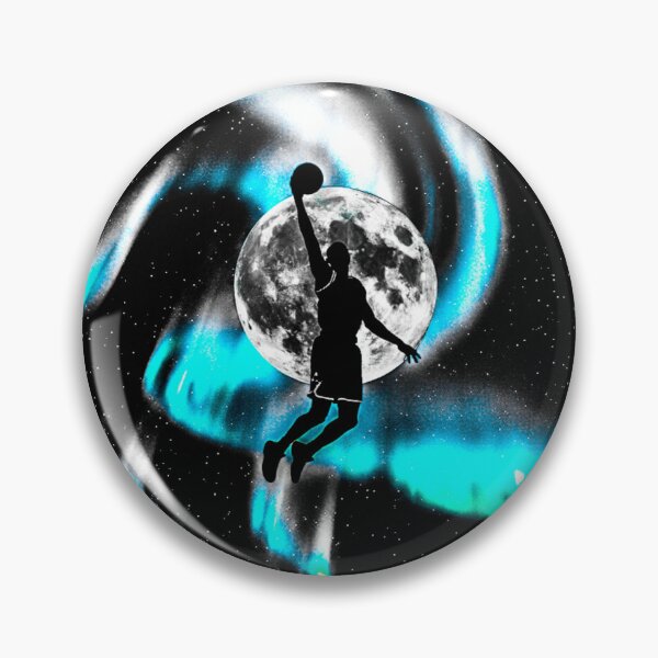 Item preview,  Cosmic Basketball Player Jumping to Moon - Generated by AI, edited by me, Parallel Universe Sports Art - Cyan Space Athlete designed and sold by joshcooke-art.