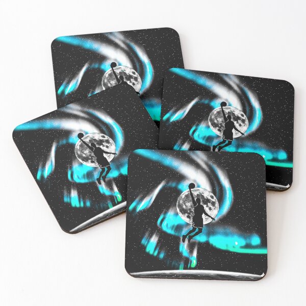 Item preview,  Cosmic Basketball Player Jumping to Moon - Generated by AI, edited by me, Parallel Universe Sports Art - Cyan Space Athlete designed and sold by joshcooke-art.