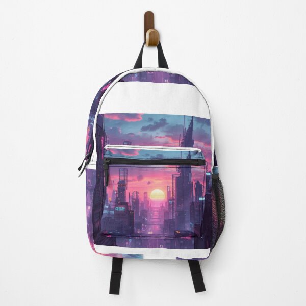 Item preview, Paisaje urbano de vaporwave de neón designed and sold by TheSweetStack.
