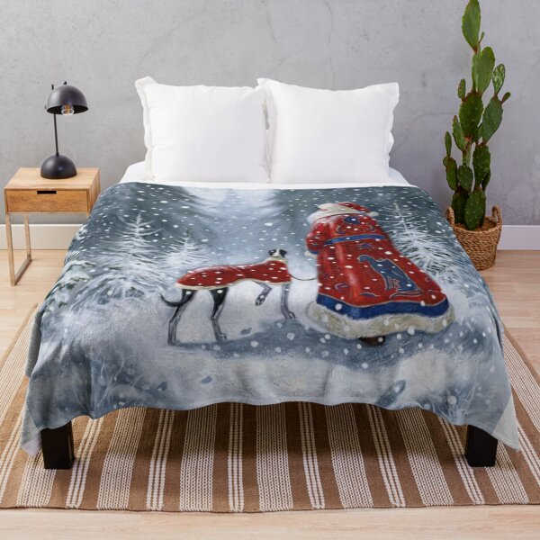 Item preview, Old World Santa Claus Walking Greyhound in Winter Forest Painting designed and sold by zoughlal.