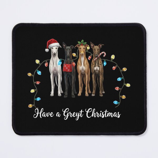Item preview, Have a Greyt Christmas Funny Greyhound and Whippet Cartoon designed and sold by zoughlal.
